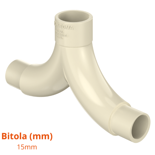 Tê Misturador M/F/M CPVC Agua quente Ultraterm 15mm Krona
