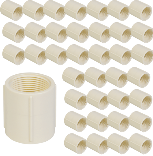 Luva com rosca 3/4 PVC branca 50 peças Krona