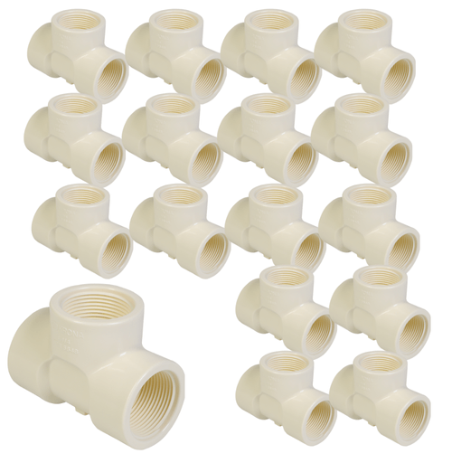 Tee Tê Com Rosca Para Cano De Água 3/4 Pvc 20 Peças Krona