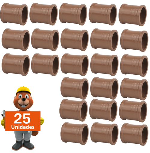 Luva cano pvc conector 1" 32 mm soldável krona 25 peças