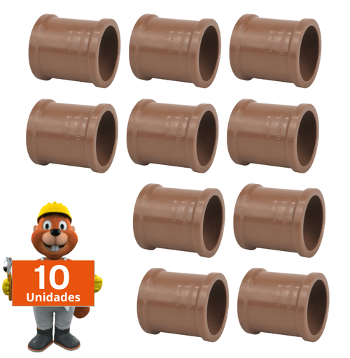Luva cano pvc conector 60 mm soldável krona 10 peças