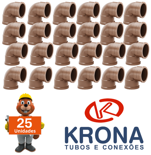 Joelho cano cotovelo 32mm 90 graus soldável pvc Krona 25 und