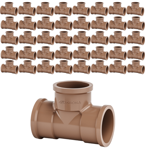Tê Soldável conexão cano 20 mm 1/2 50 peças Krona