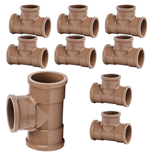Tê Soldável conexão cano 40 mm 10 peças Krona