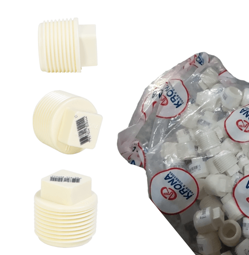 Plug tampão cano Pvc rosca 1/2 polegada 50 peças krona