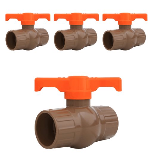 Registro Esfera soldável PVC cano 50 mm Krona kit 3 peças
