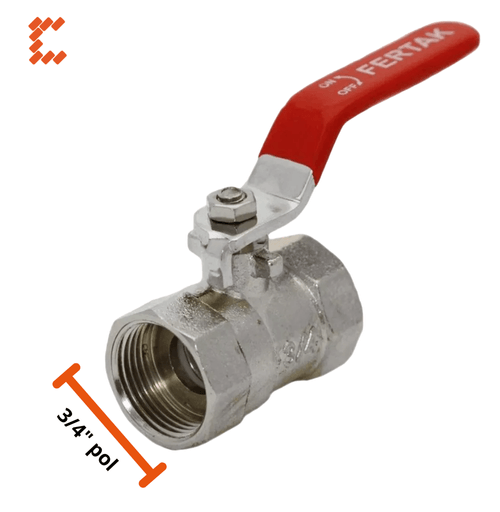 Registro Alavanca Metal Esfera 3/4 Polegada 7004 Fertak