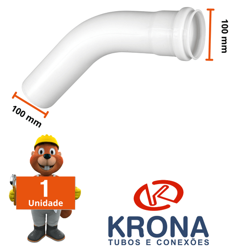 Curva para esgoto Longa 45° cano pvc 100 mm  Krona