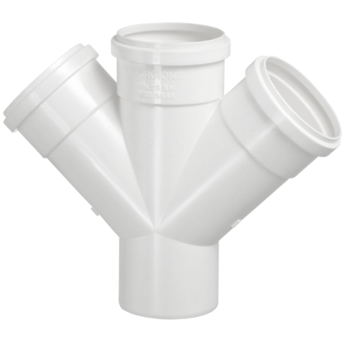 Junção Dupla para Esgoto 75x75 mm cano pvc Krona