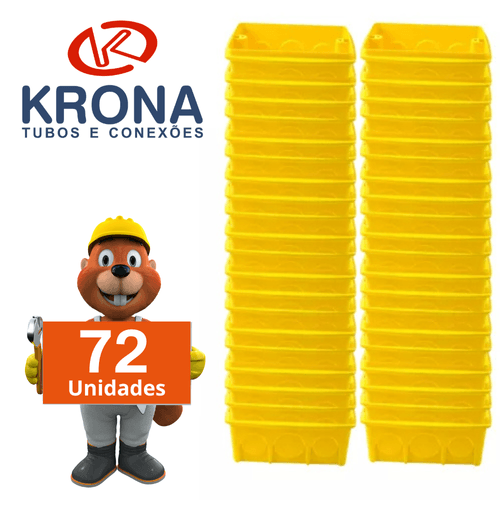 Kit com 72 Caixa Luz Krona 4x2 embutir PVC krona