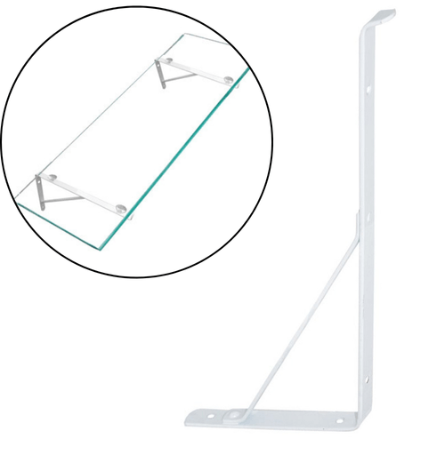 Mão Francesa suporte para vidro 16,5 x 25 cm kit 12 peças