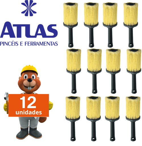 Broxa redonda para pintura atlas 799 75mm kit com 12 und