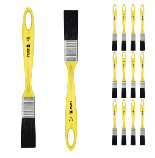 Trincha Pincel para pintura esmalte 3/4 519 Tigre kit 12 und