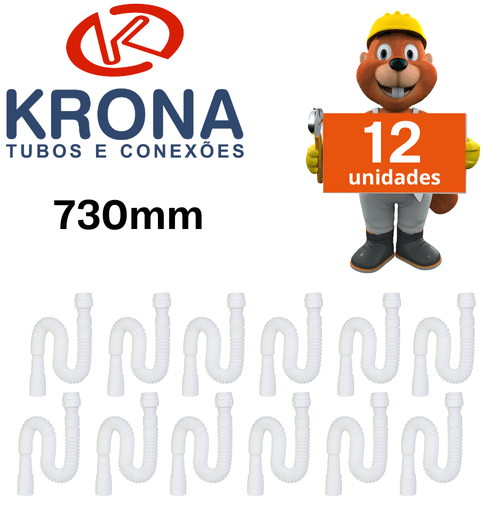 Sifão Sanfonado univerval flexível kit 12 unidades krona