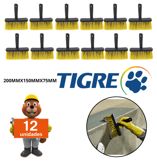 Broxa Retangular Tigre 1199 75mm Kit Com 12 Und